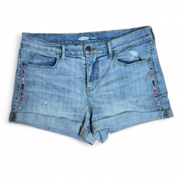 Old Navy Pants - **SOLD** Old Navy "Boyfriend" Mid-Rise Distressed Denim Shorts - Size 8